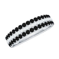 Wedding Band with Lab Grown Black Diamond and Moissanite