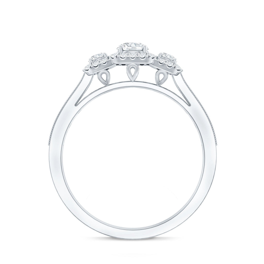 Certified Lab Grown Diamond Three Stone Engagement Ring