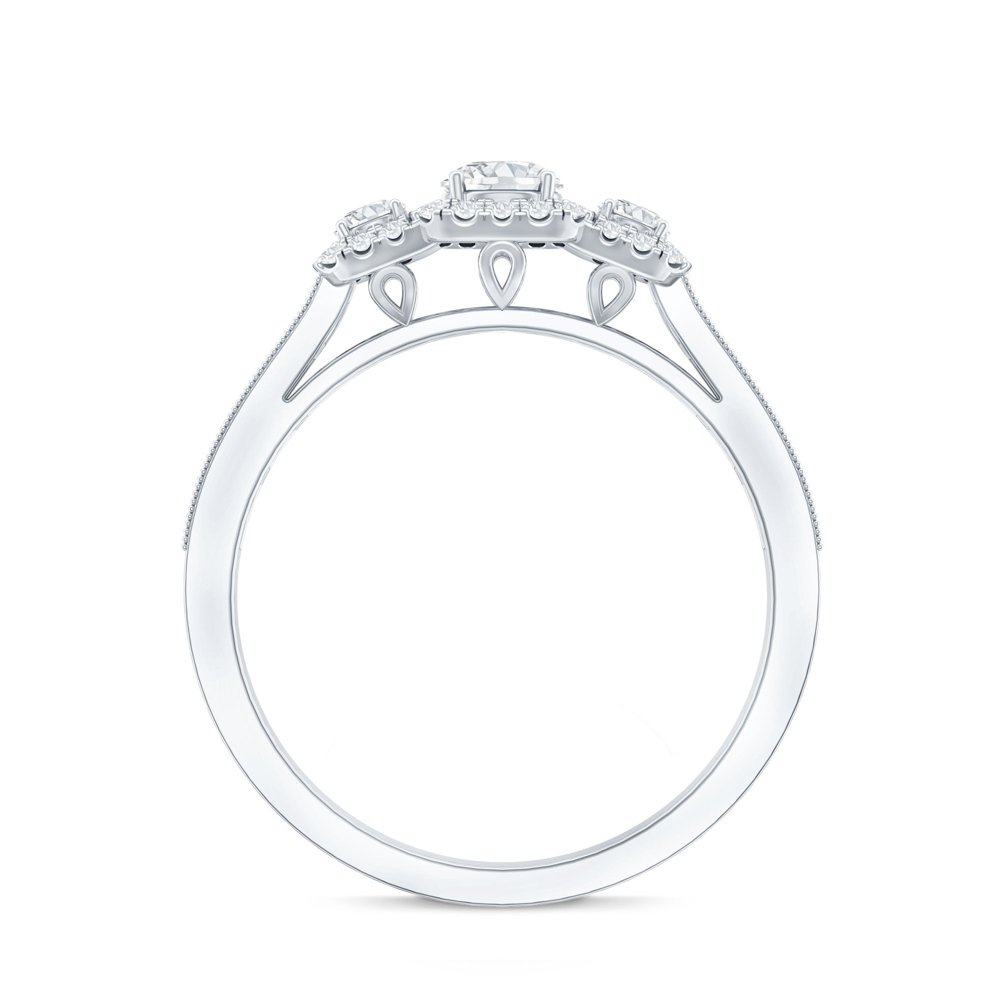 Certified Lab Grown Diamond Three Stone Engagement Ring