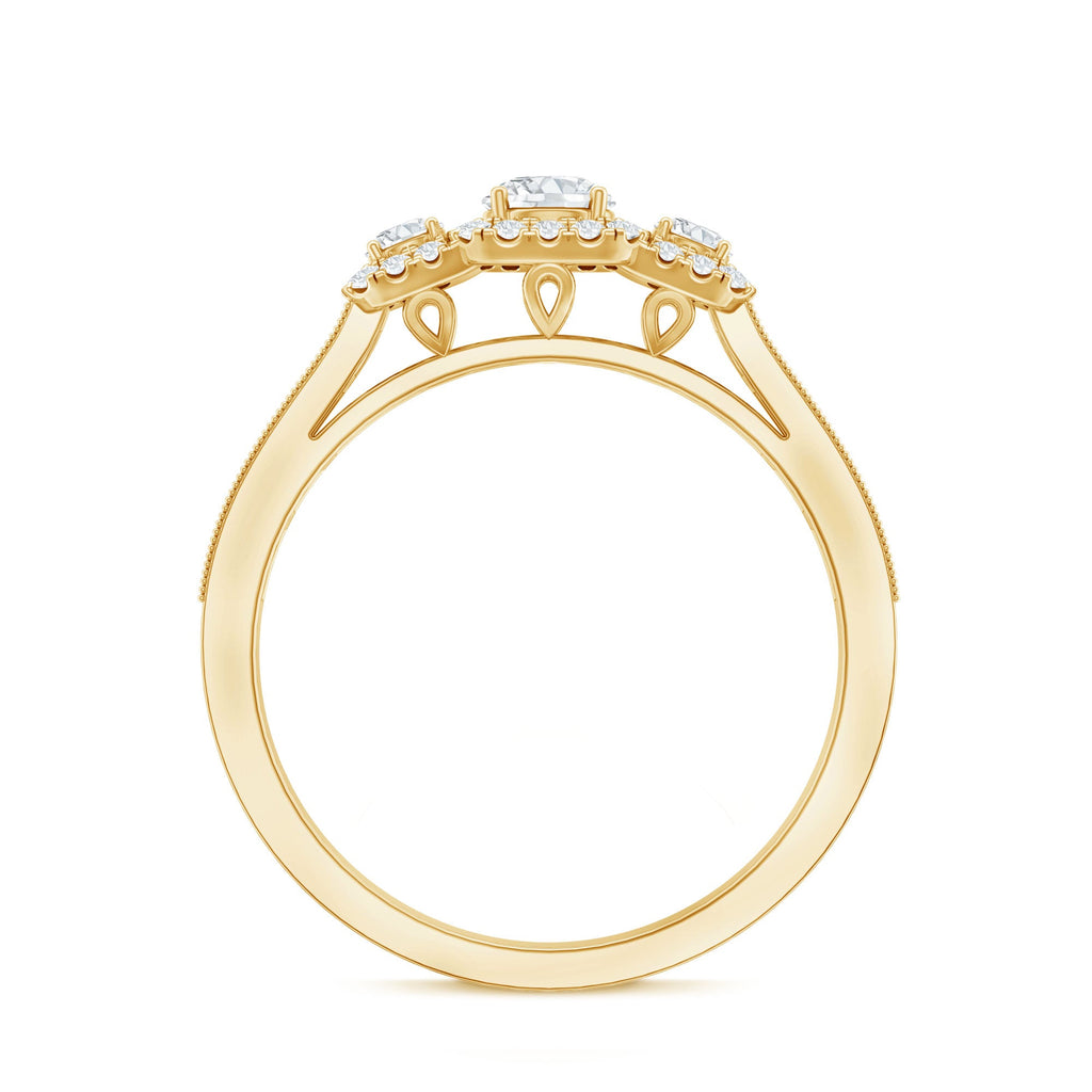 Certified Lab Grown Diamond Three Stone Engagement Ring