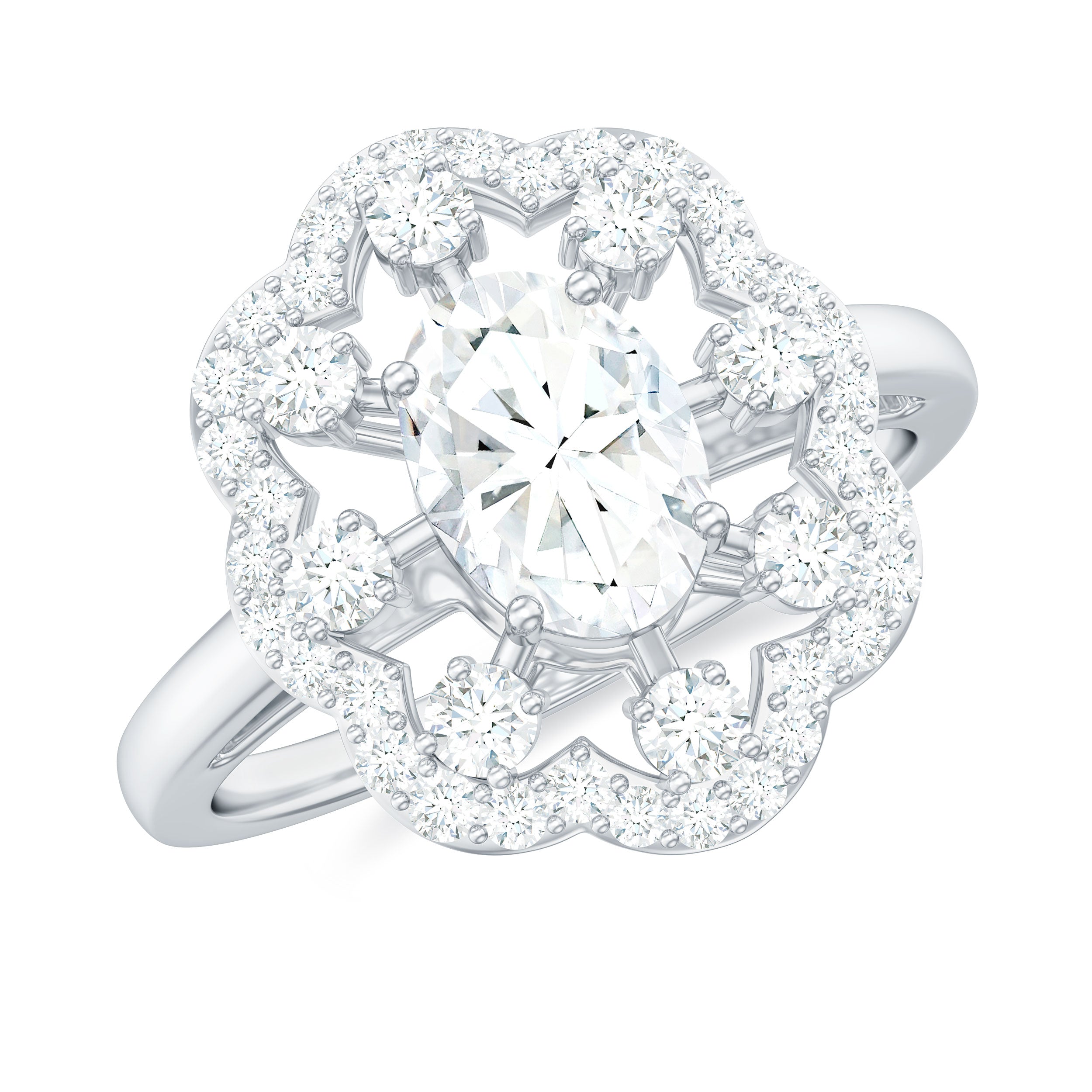 Certified Lab Grown Diamond Statement Engagement Ring