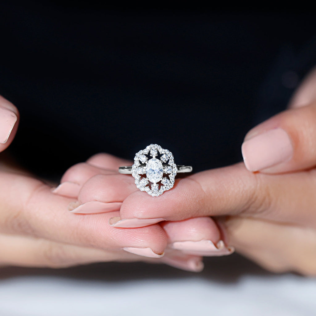 Certified Lab Grown Diamond Statement Engagement Ring