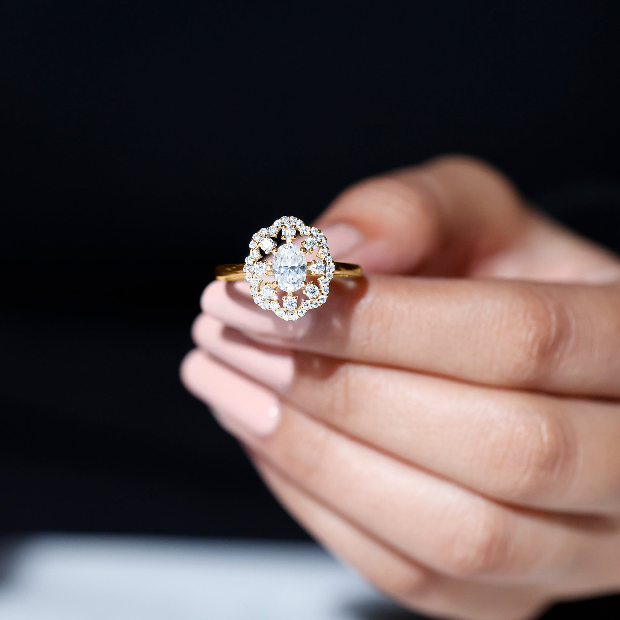 Certified Lab Grown Diamond Statement Engagement Ring