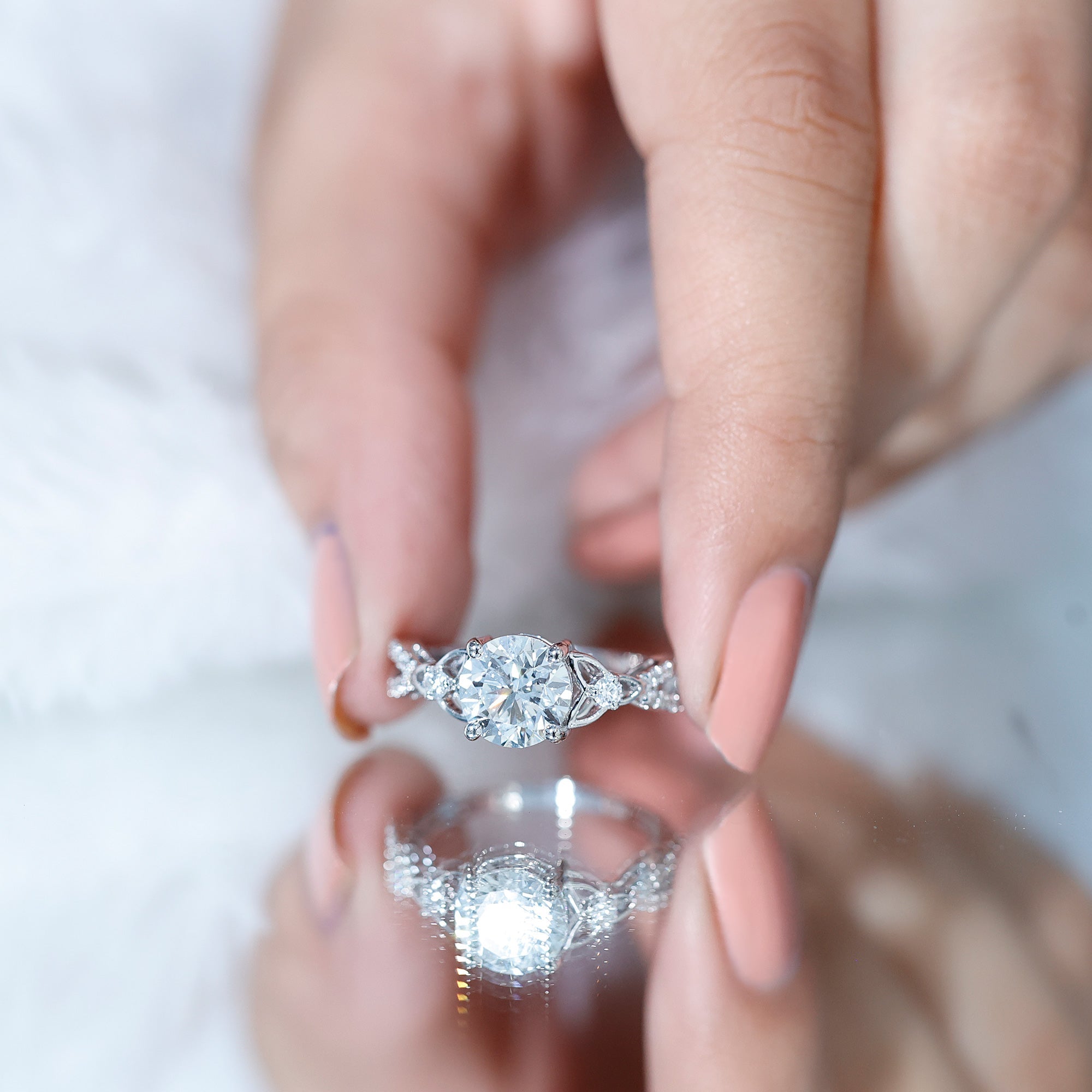 2 Carat Lab Grown Diamond Twisted Vine Engagement Ring