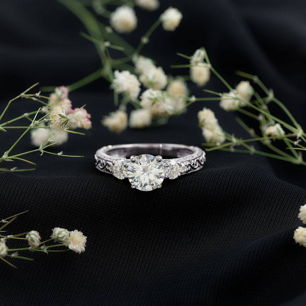 Lab Grown Diamond Vintage Style Engagement Ring