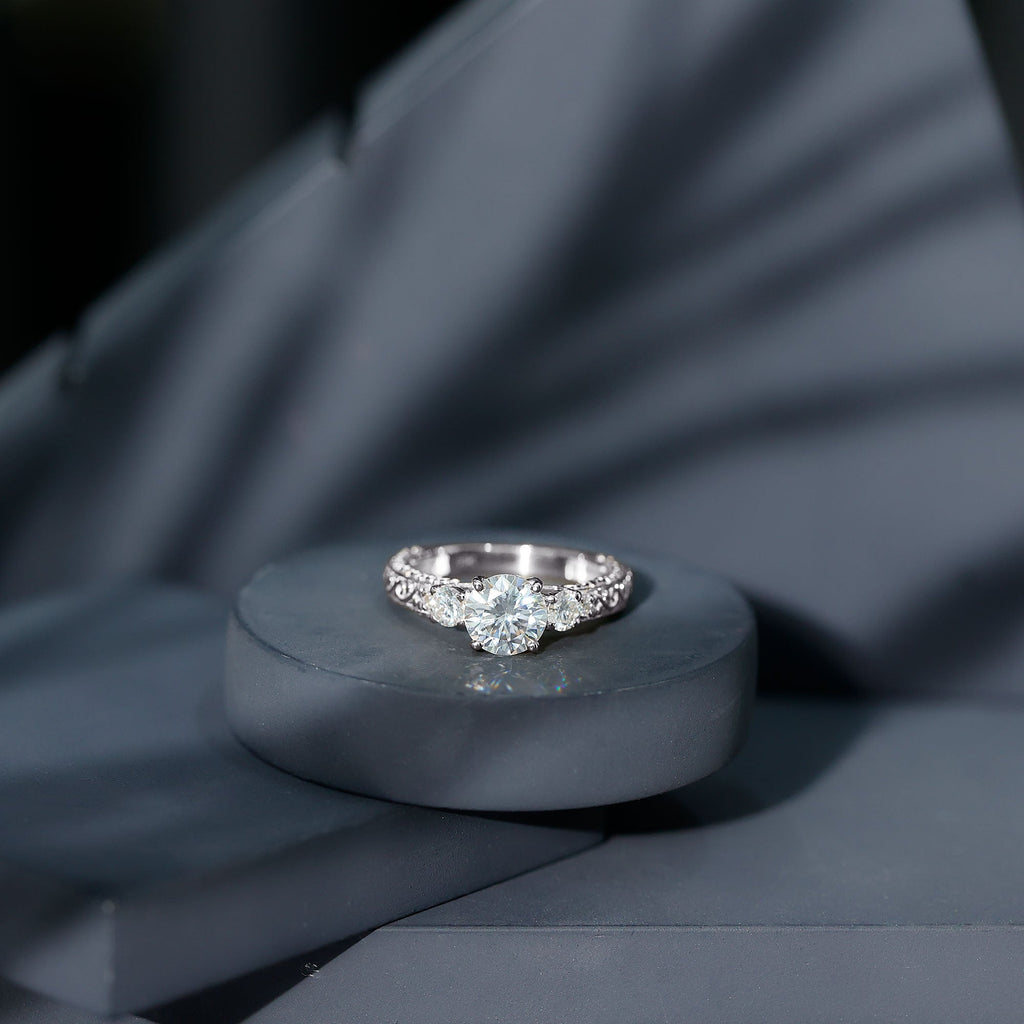 Lab Grown Diamond Vintage Style Engagement Ring