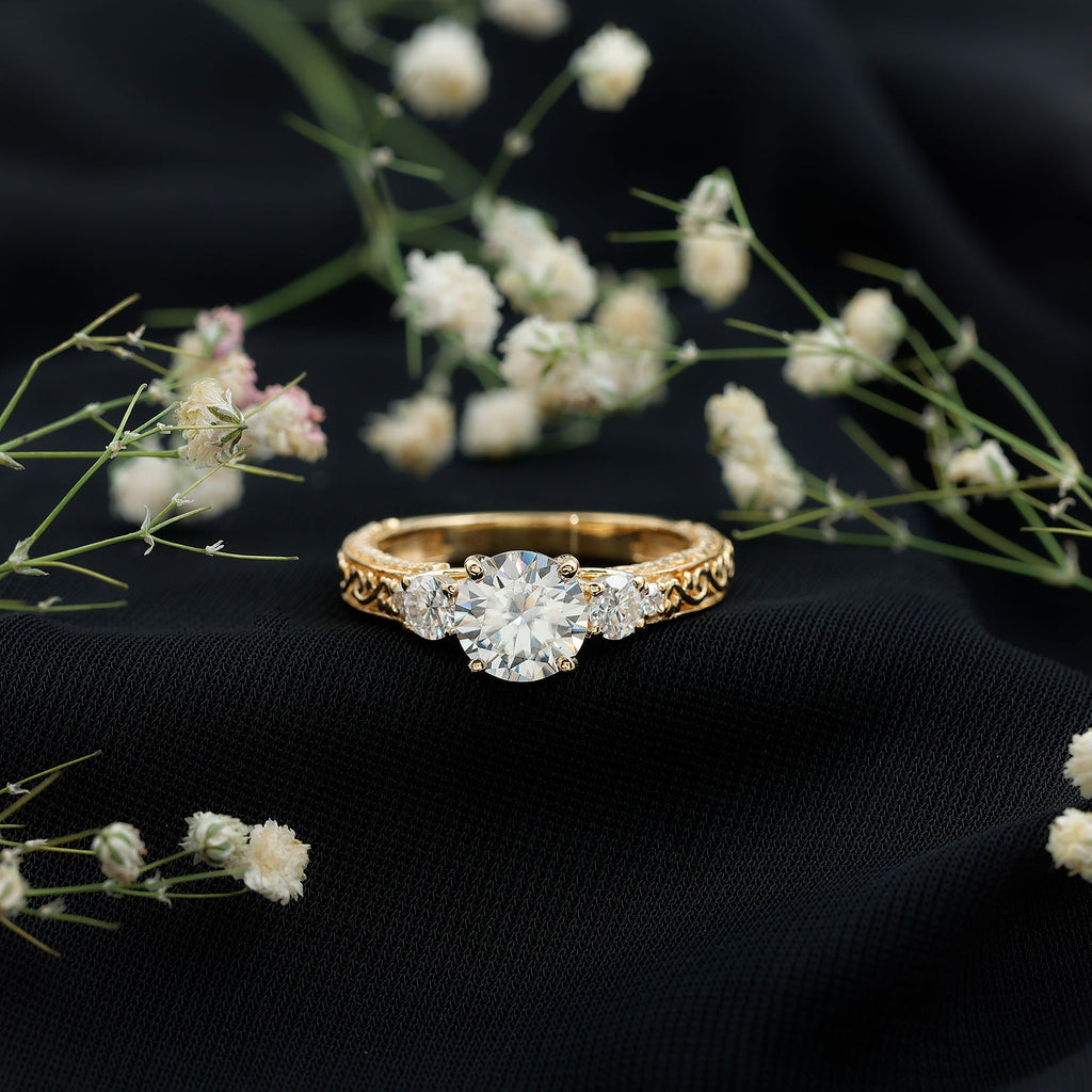 Lab Grown Diamond Vintage Style Engagement Ring