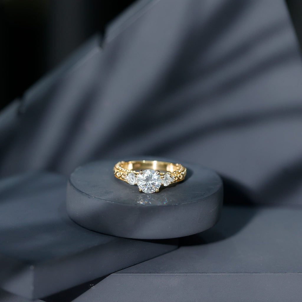 Lab Grown Diamond Vintage Style Engagement Ring