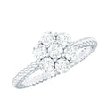 Lab Created Diamond Flower Engagement Ring for Her