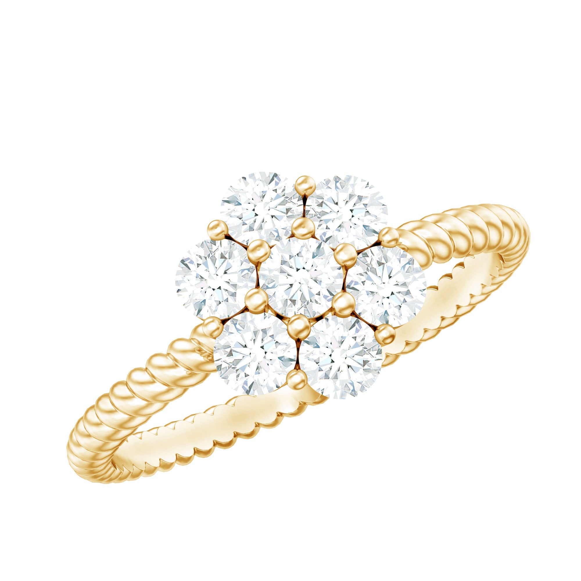Lab Created Diamond Flower Engagement Ring for Her