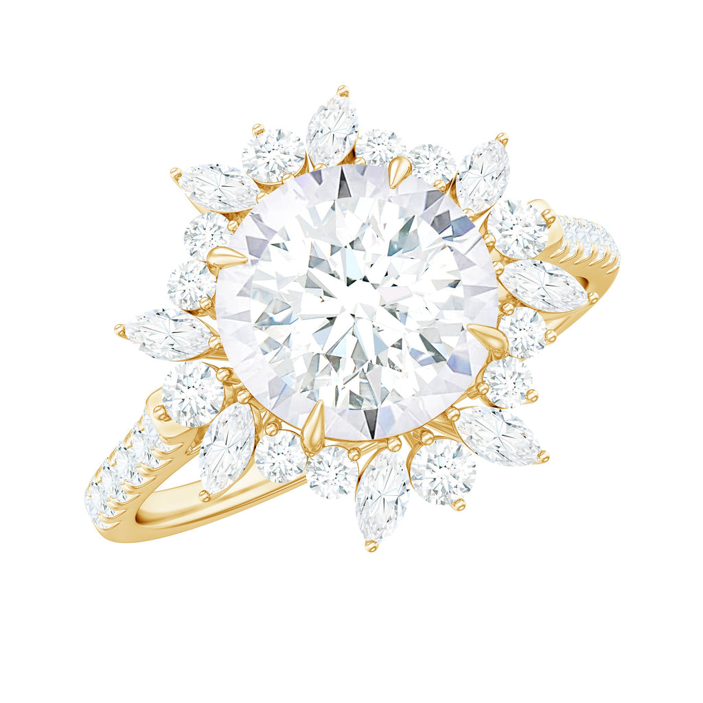 Certified Lab Created Diamond Halo Engagement Ring For Her