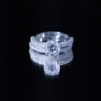 Certified 2 CT Lab Grown Diamond Bridal Ring Set for Her