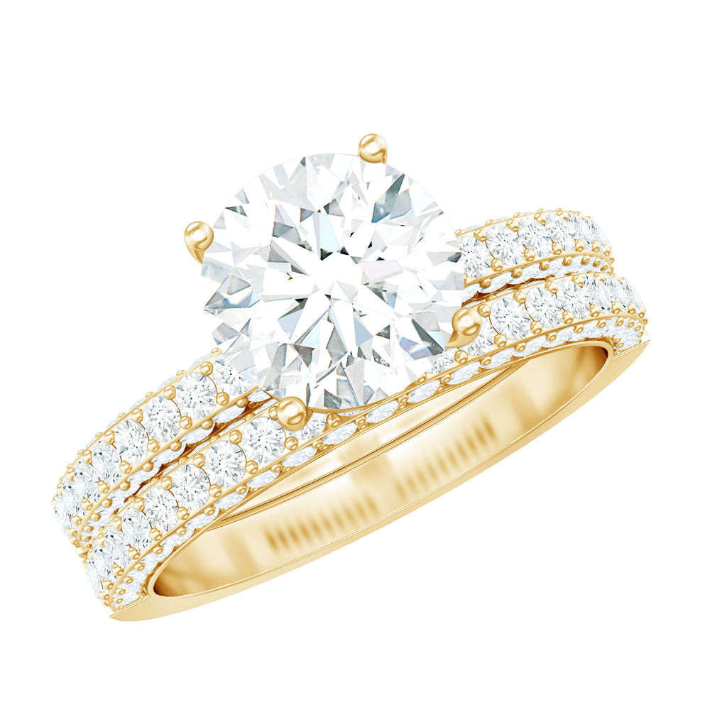 Certified 2 CT Lab Grown Diamond Bridal Ring Set for Her