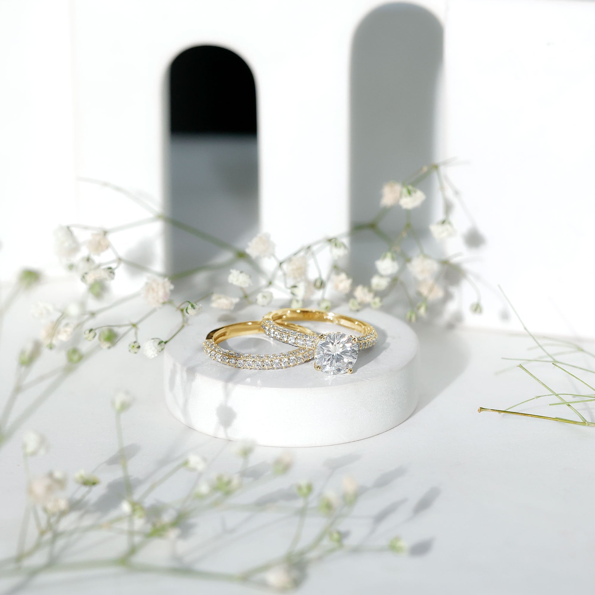 Certified 2 CT Lab Grown Diamond Bridal Ring Set for Her