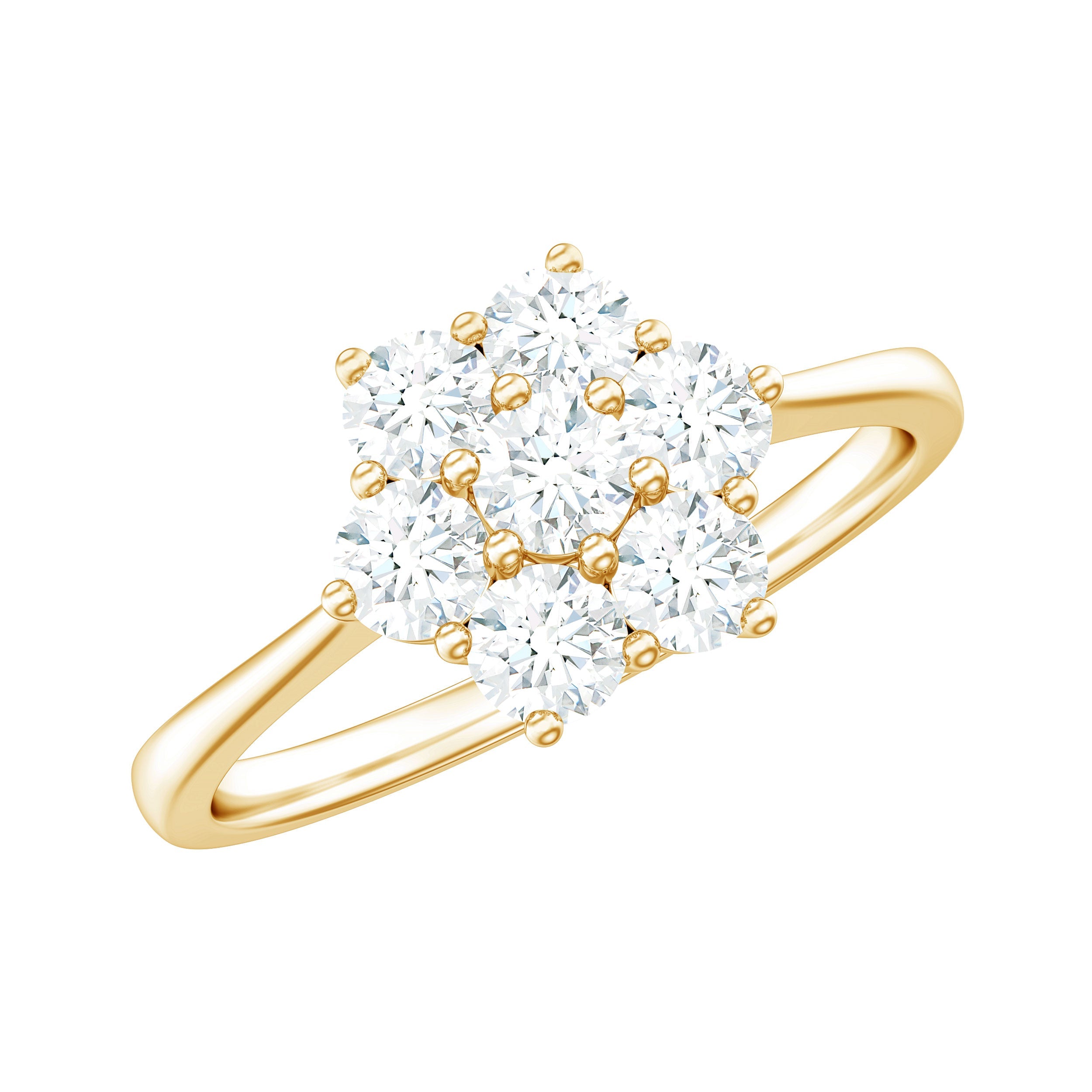 Flower Cluster Lab Grown Diamond Engagement Ring