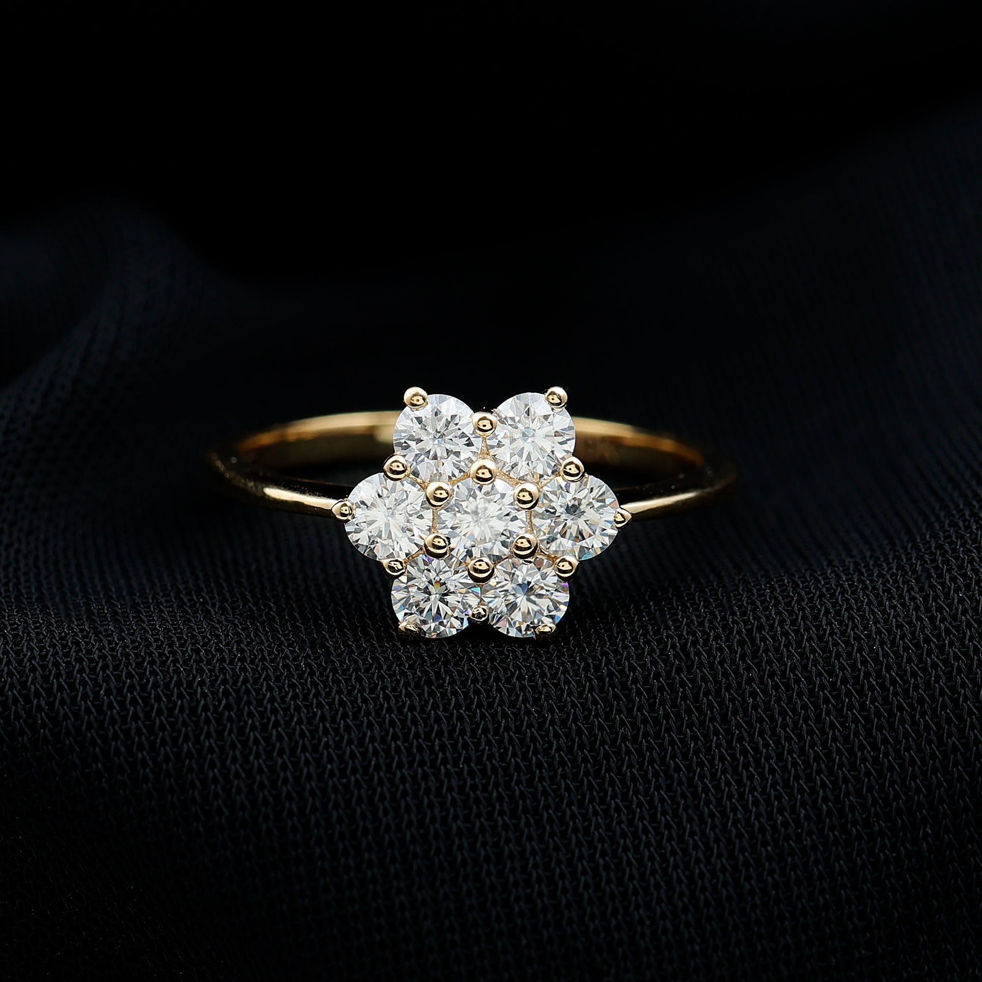 Flower Cluster Lab Grown Diamond Engagement Ring