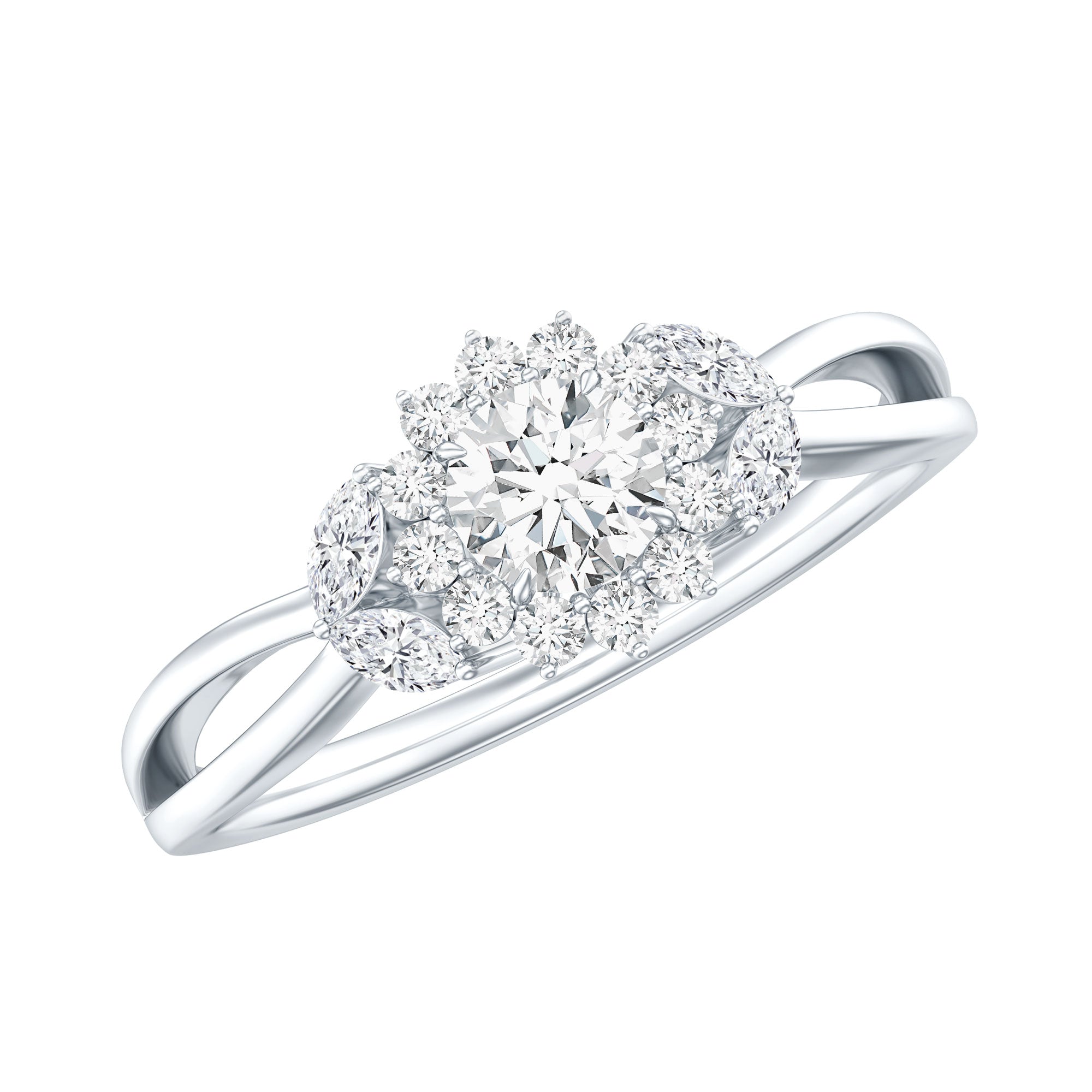 Halo Style Lab Grown Diamond Nature Engagement Ring