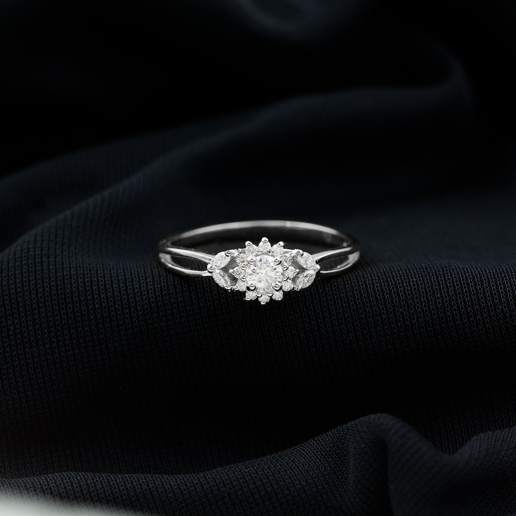 Halo Style Lab Grown Diamond Nature Engagement Ring