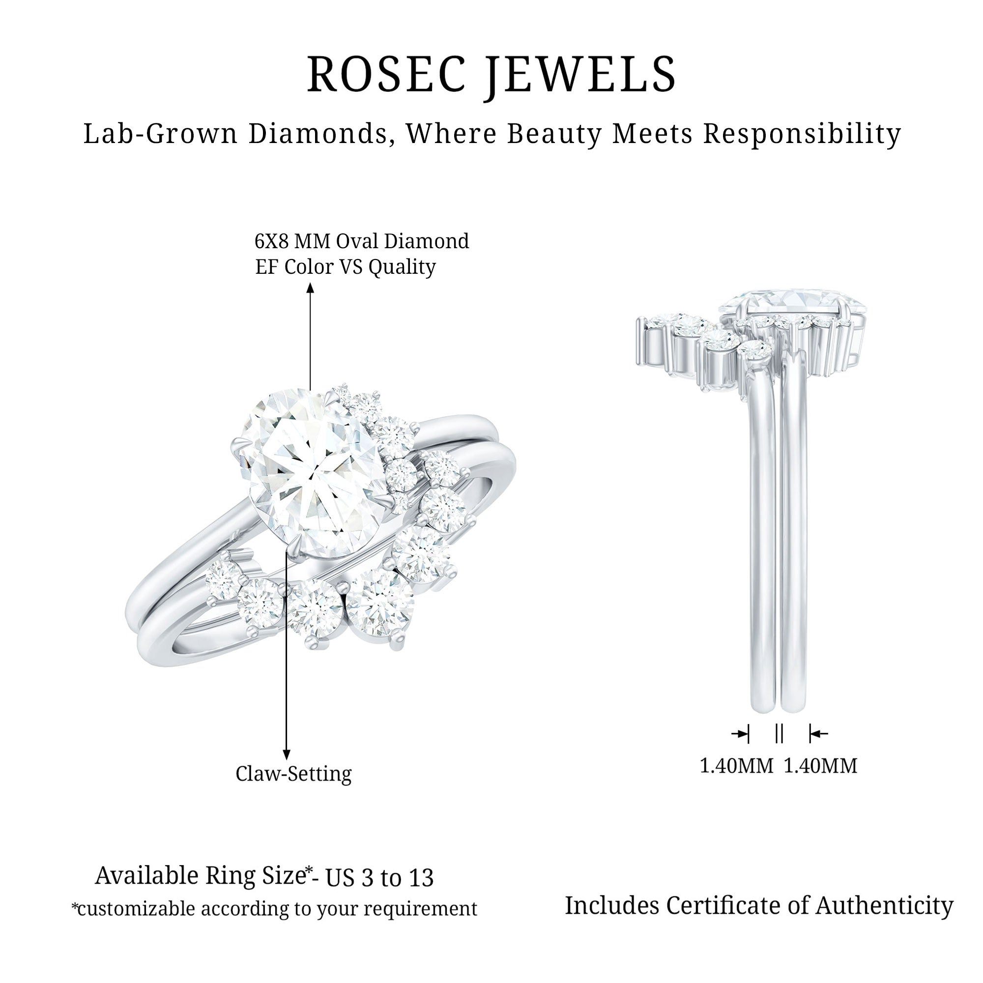 Lab Grown Diamond Engagement and Bridal Ring Sets