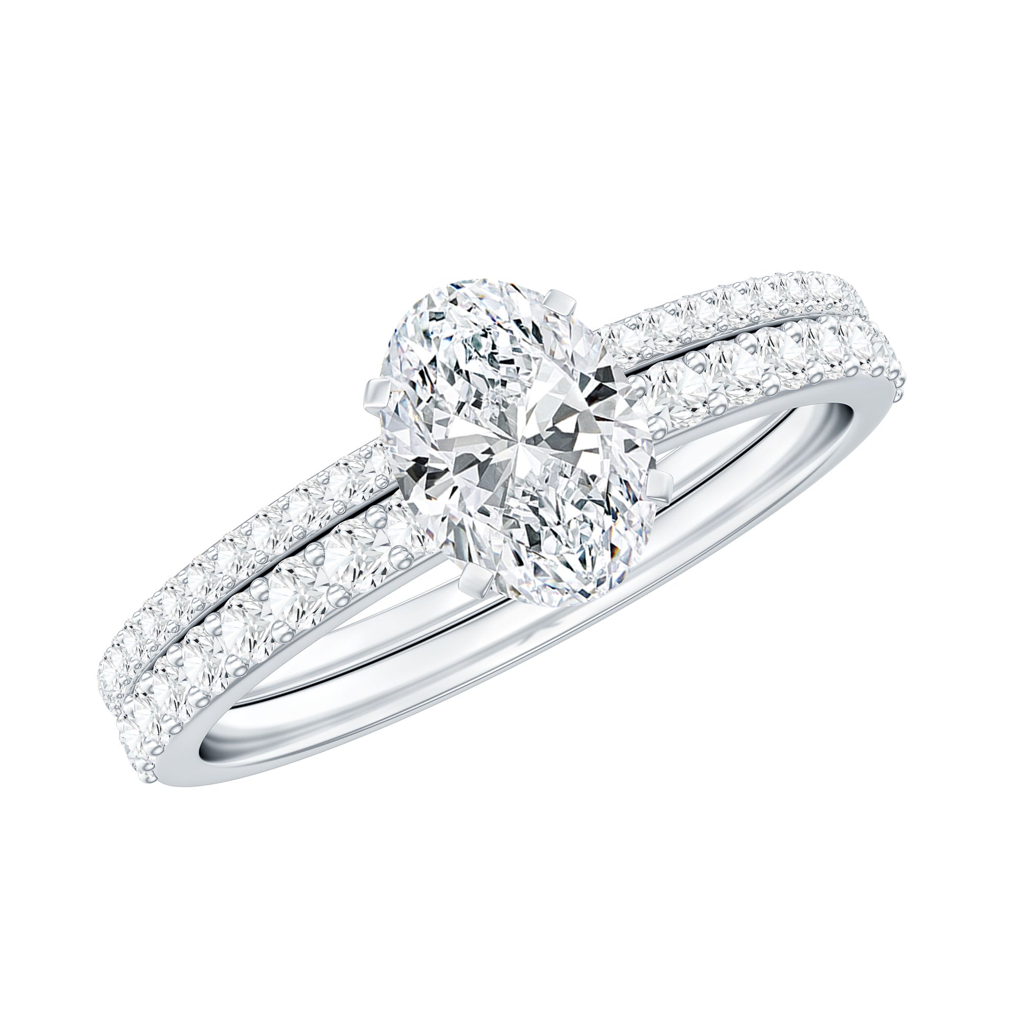 Lab Grown Diamond Simple Bridal Ring Sets