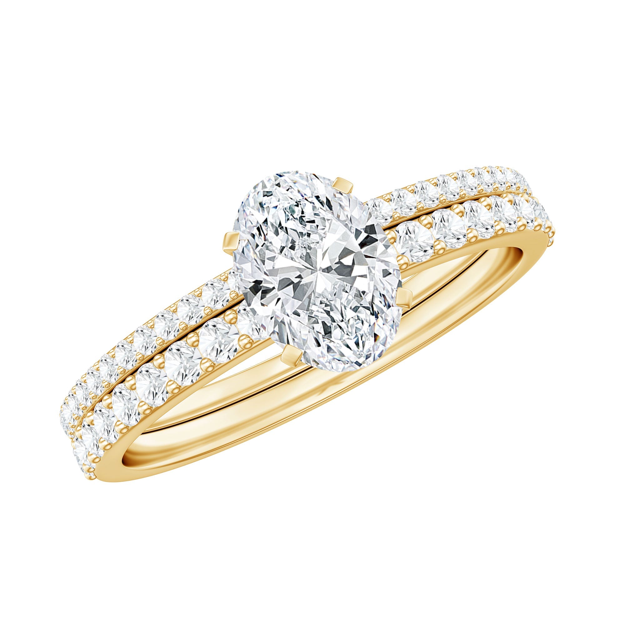 Lab Grown Diamond Simple Bridal Ring Sets