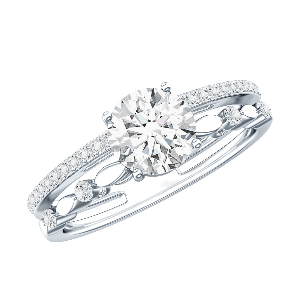 Brilliant Cut Lab Grown Diamond Designer Engagement Ring