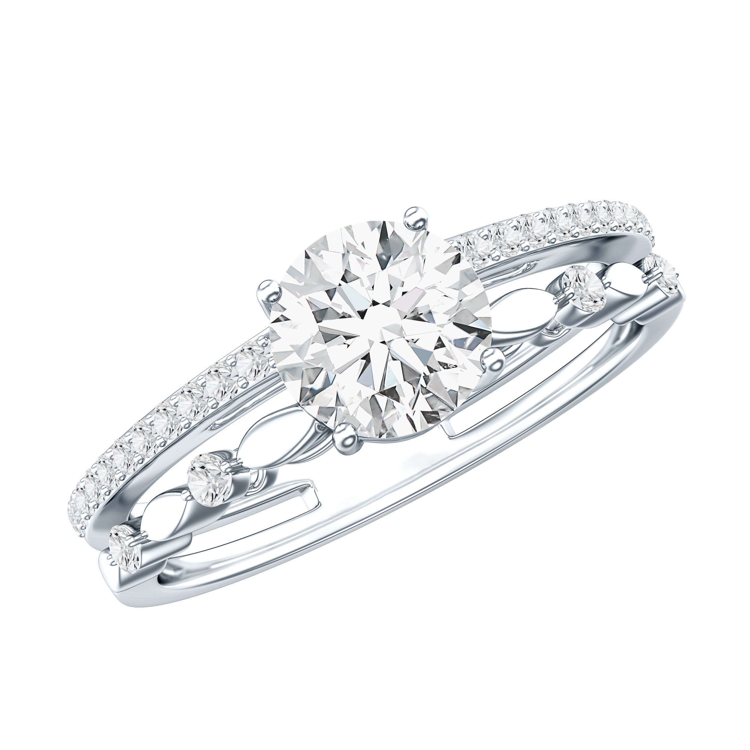 Brilliant Cut Lab Grown Diamond Designer Engagement Ring