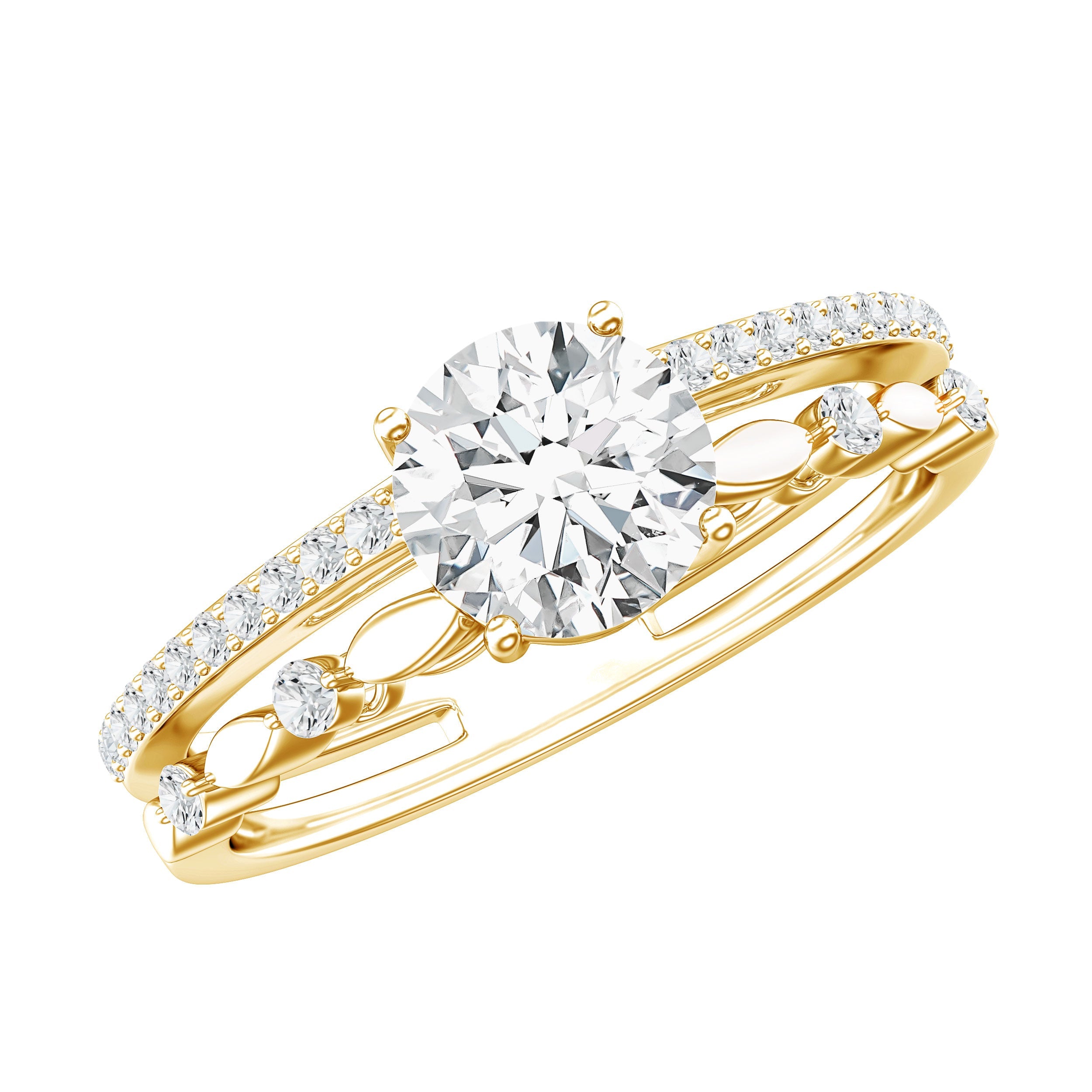 Brilliant Cut Lab Grown Diamond Designer Engagement Ring
