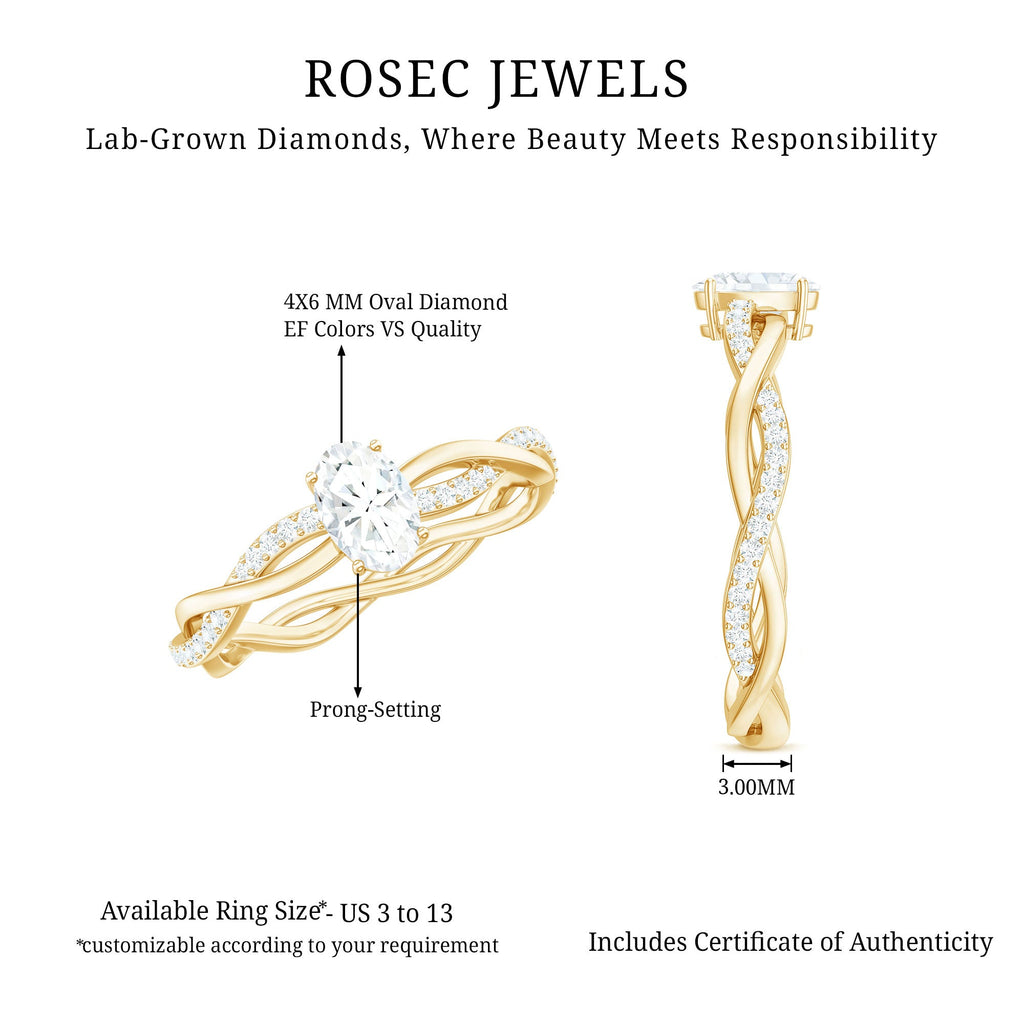 Lab Grown Diamond Promise Ring With Twisted Shank