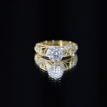 Certified Lab Created Diamond Antique Inspired Engagement Ring