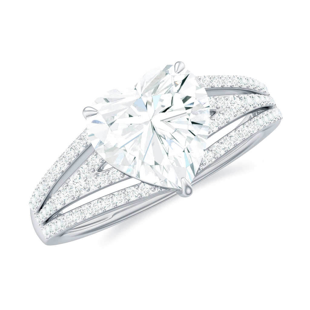 2 Carat Lab Created Diamond Heart Engagement Ring