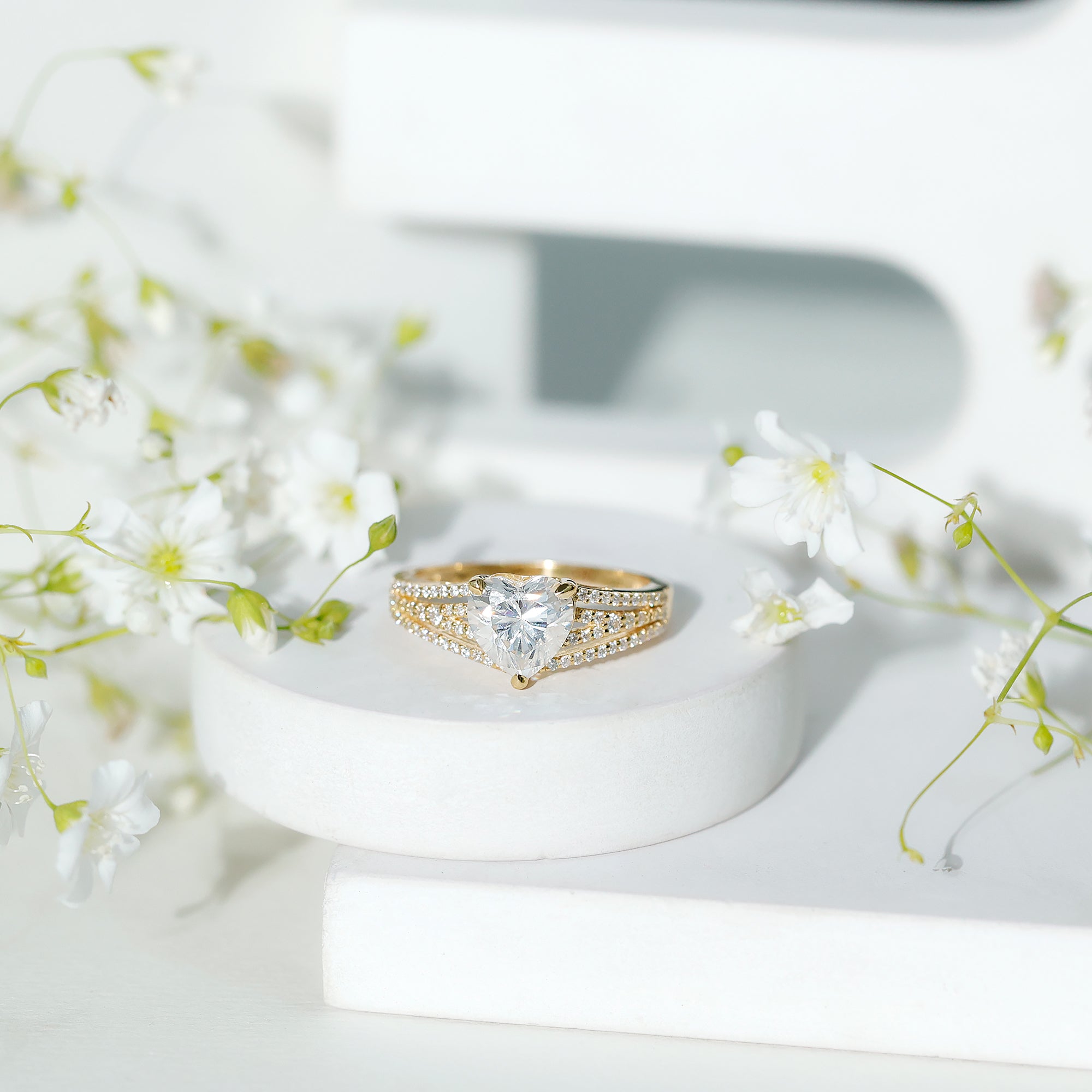 2 Carat Lab Created Diamond Heart Engagement Ring