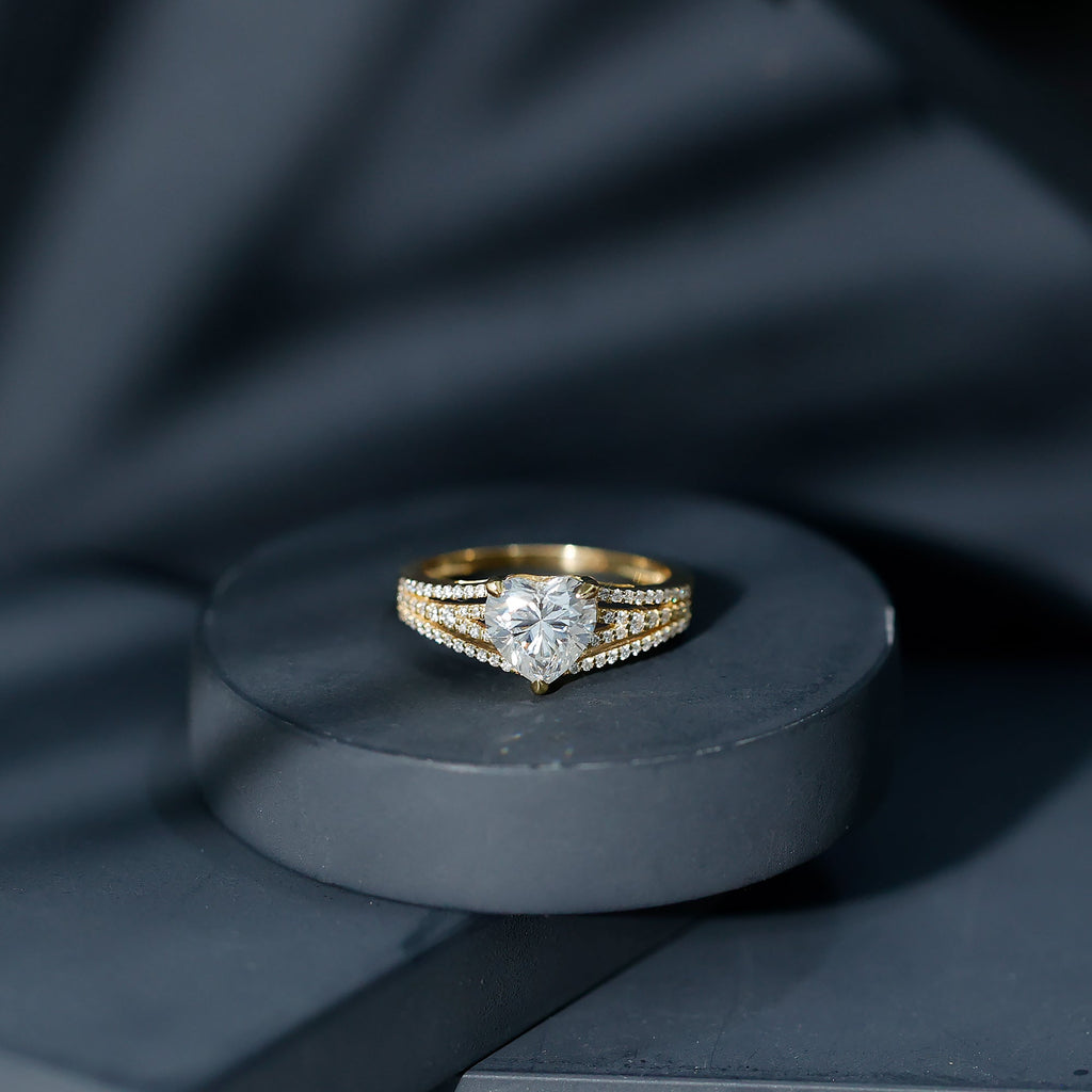 2 Carat Lab Created Diamond Heart Engagement Ring