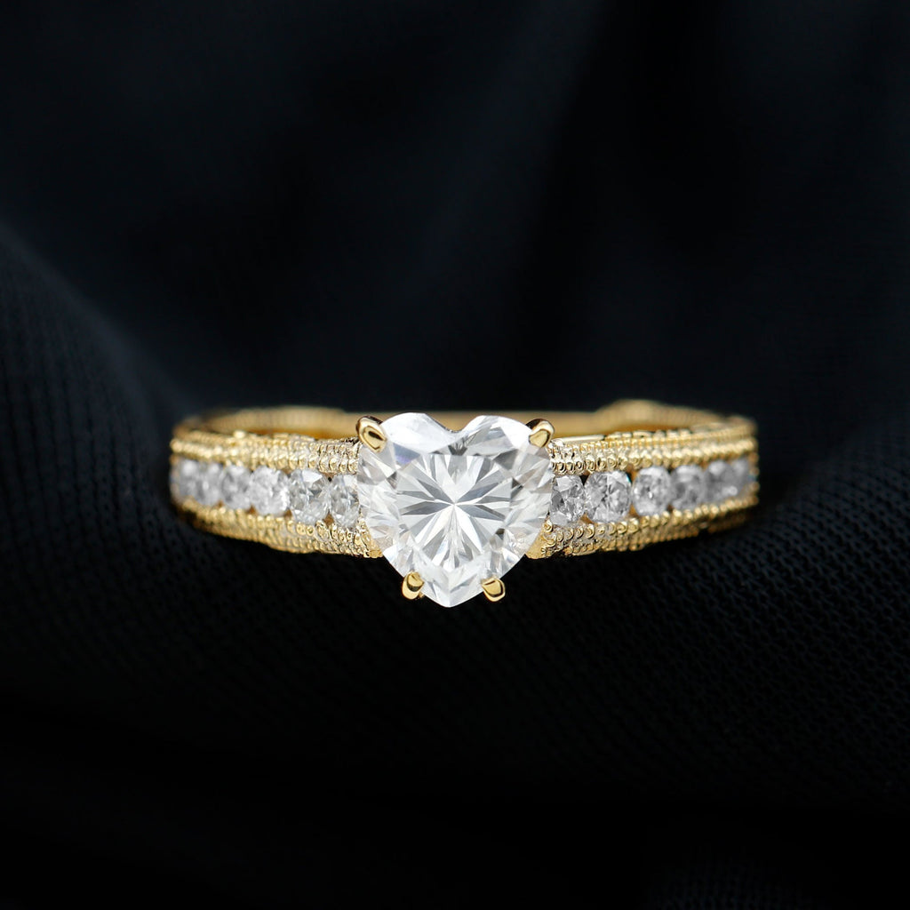 Heart Engagement Ring With Lab Grown Diamonds