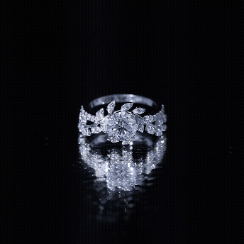 Round Cut 7 MM Lab Grown Diamond Flower Engagement Ring