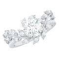Round Cut 7 MM Lab Grown Diamond Flower Engagement Ring