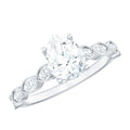 Pear Shape Lab Grown Diamond Scalloped Solitaire Ring