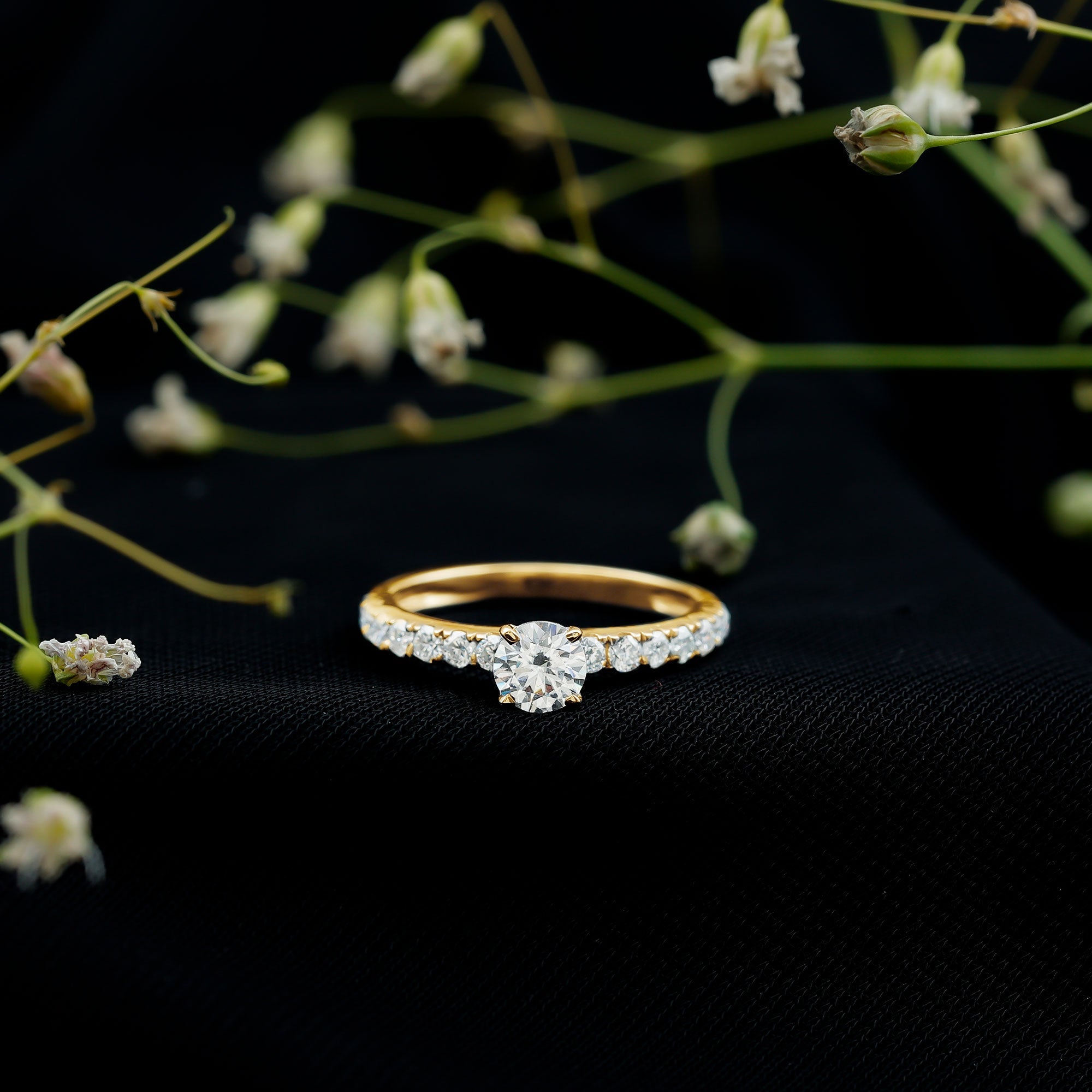 Minimal Solitaire Engagement Ring with Lab Grown Diamond