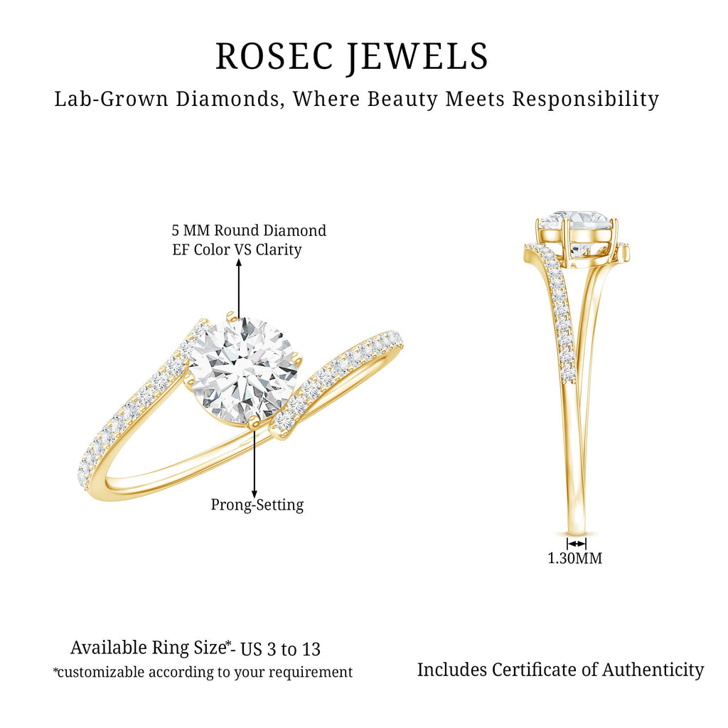 Lab Grown Diamond Solitaire Promise Engagement Ring