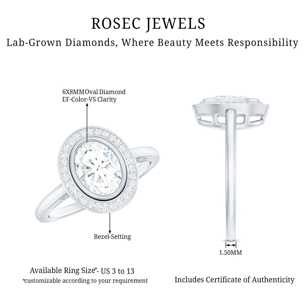 Classic Lab Grown Diamond Engagement Ring with Halo