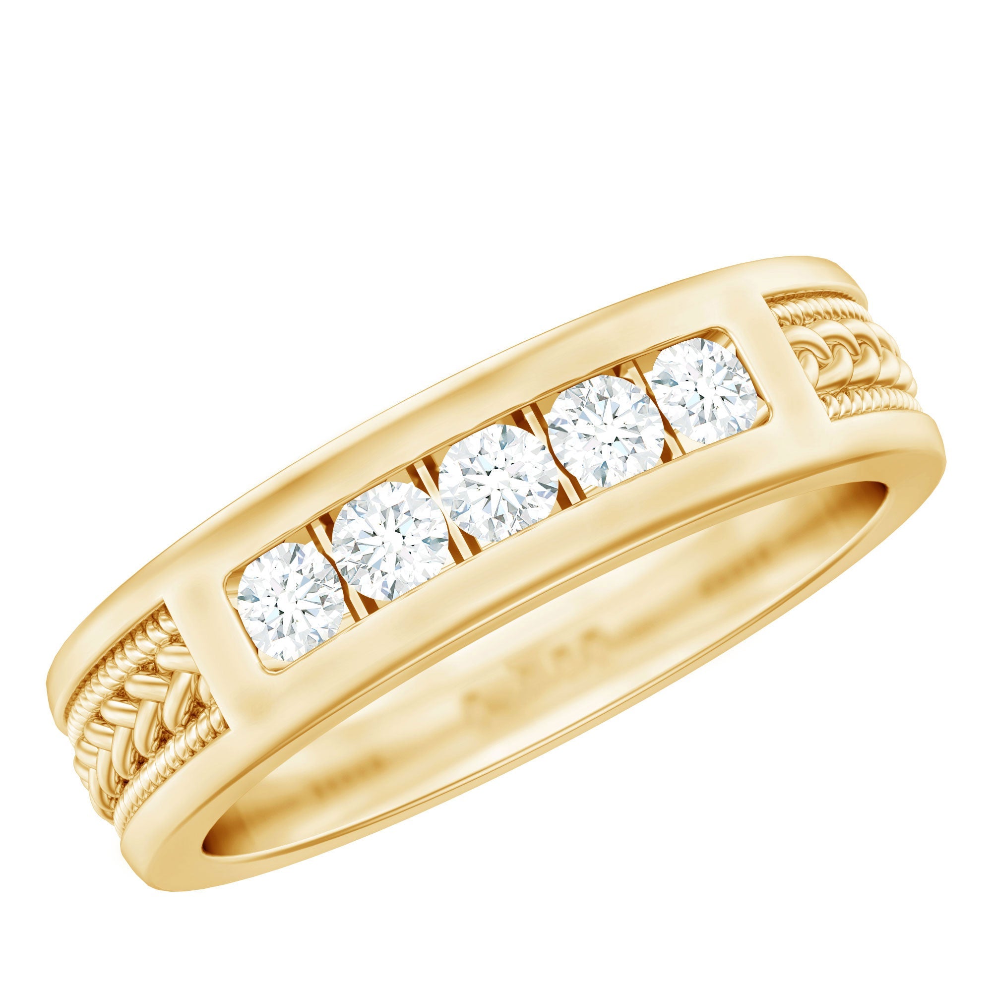 Natural Diamond Braided Band Ring