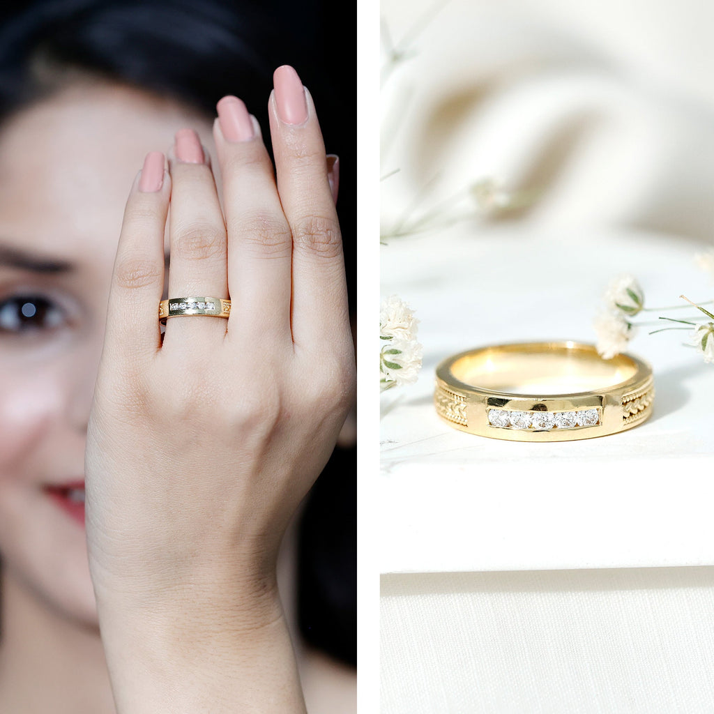 Natural Diamond Braided Band Ring