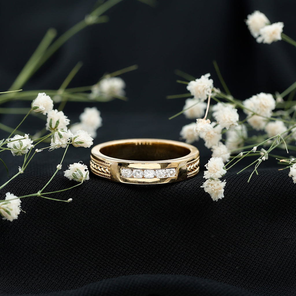 Natural Diamond Braided Band Ring