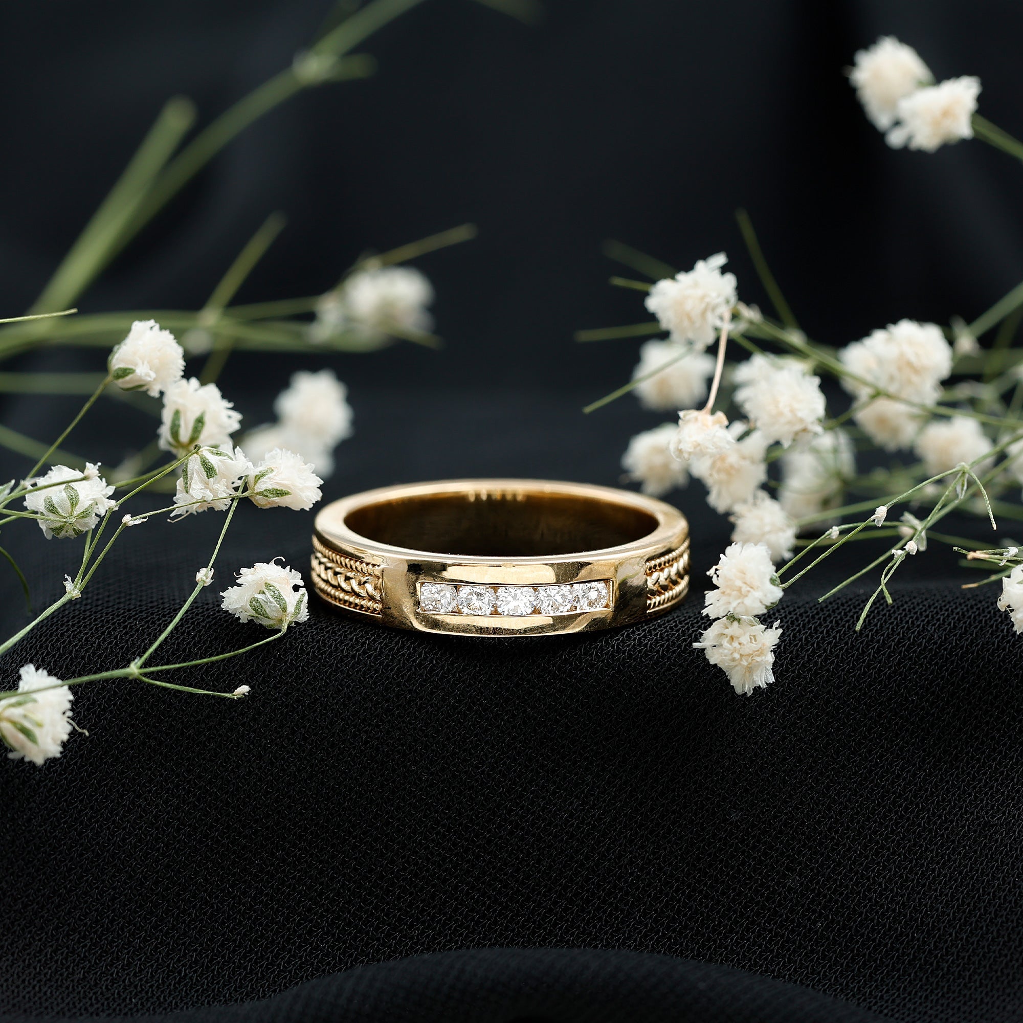 Natural Diamond Braided Band Ring