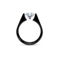 RG093MB B.Tiff 2 ct Moissanite Round Black Solitaire Engagement Ring