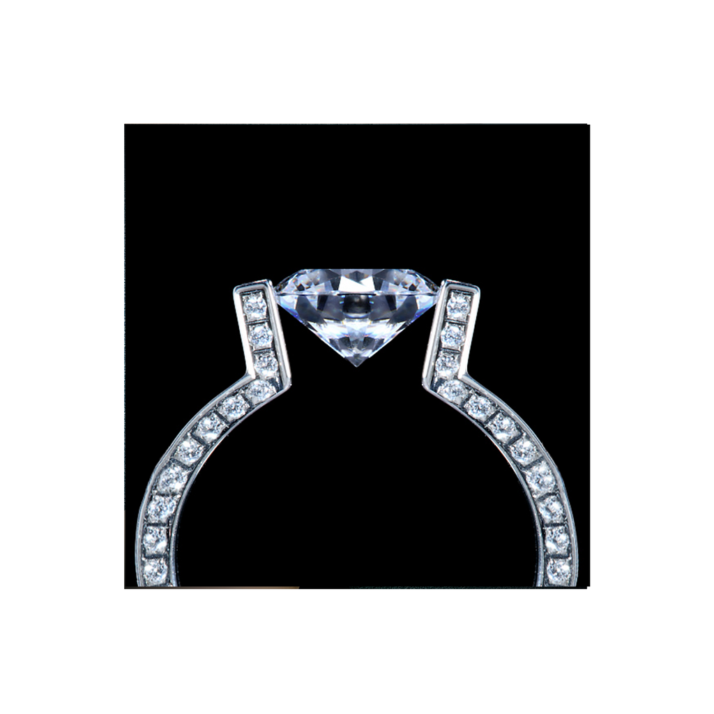 RG108W B.Tiff 2 ct Round Solitaire Interlocking Engagement Ring