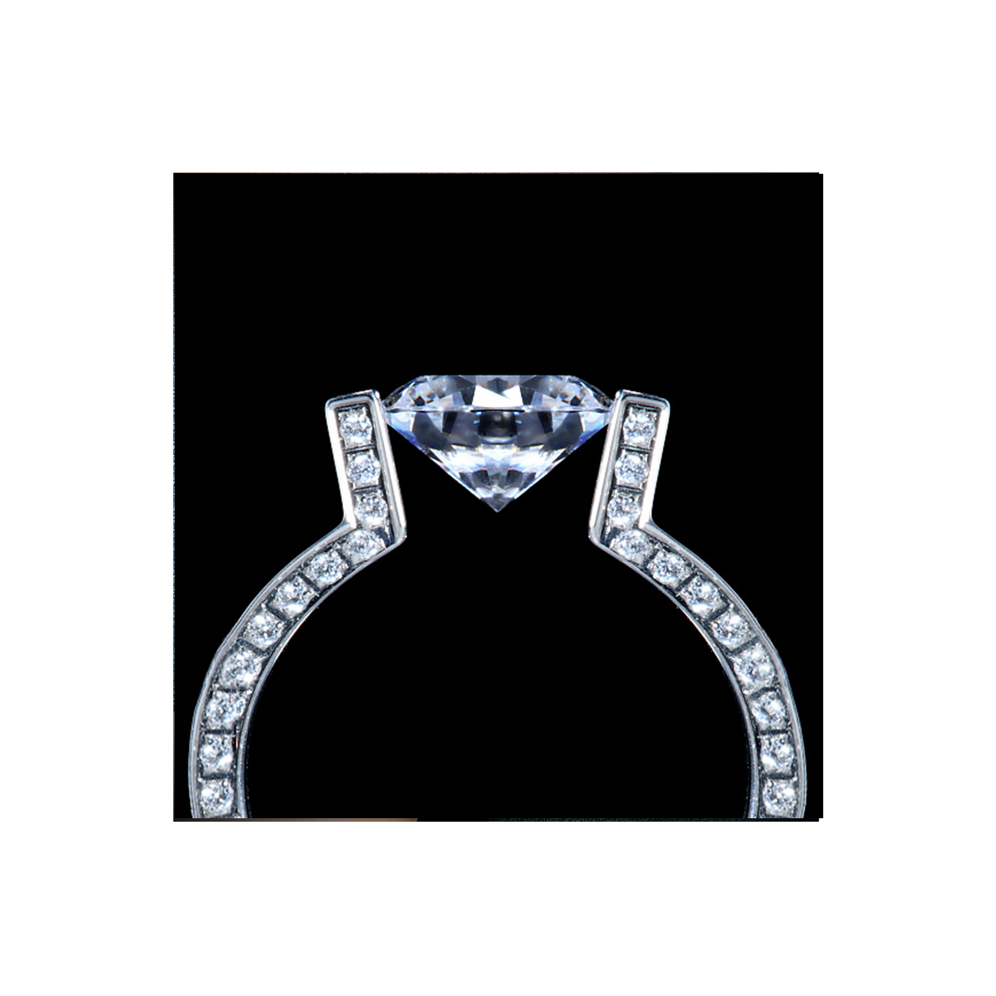 RG108W B.Tiff 2 ct Round Solitaire Interlocking Engagement Ring