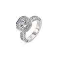 RG128W B.Tiff Aŭreolo II 1 ct Cushion Cut Halo Engagement Ring