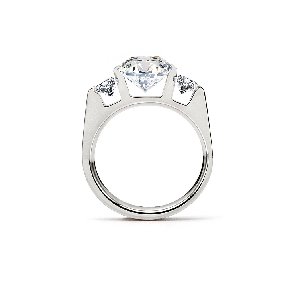 RG208W B.Tiff 3-Stone 3 ct Emerald Cut Engagement Ring