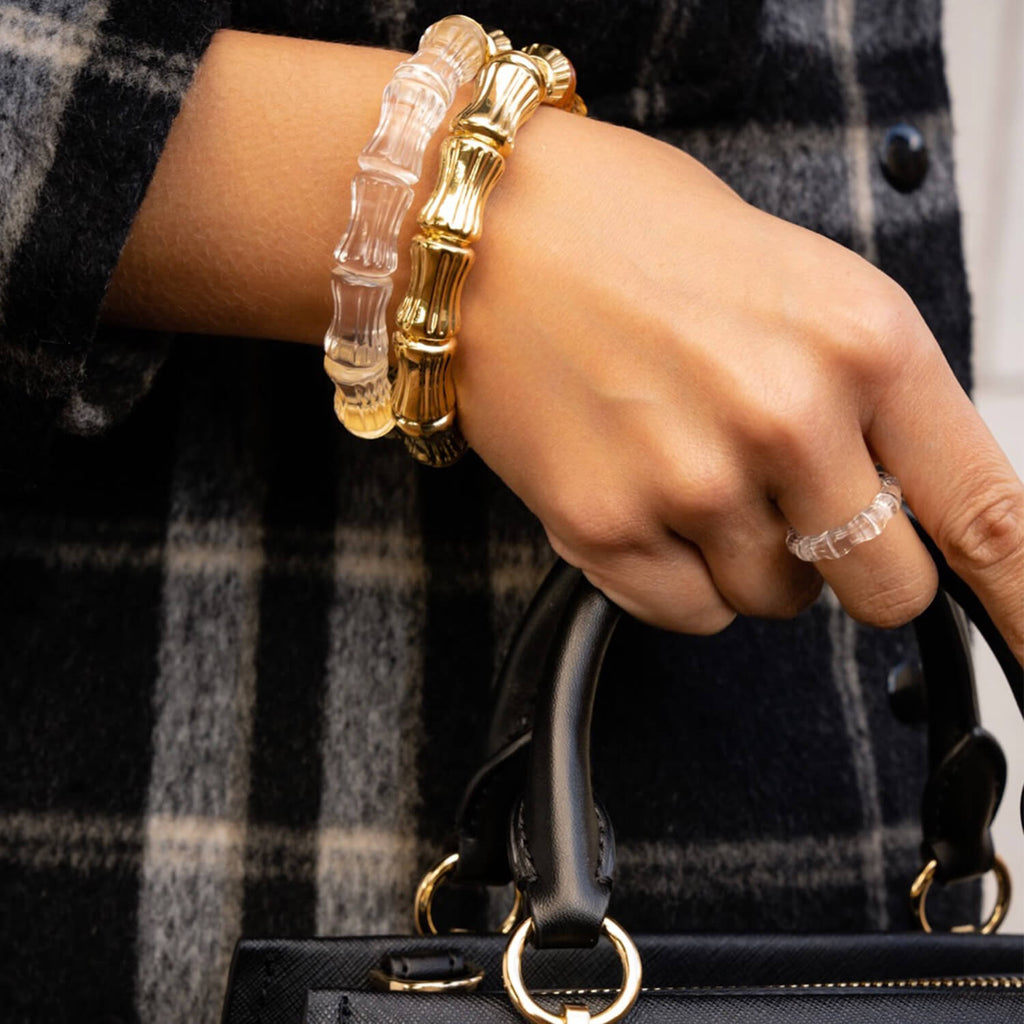 Bamboo Lucite Hinge Bangle